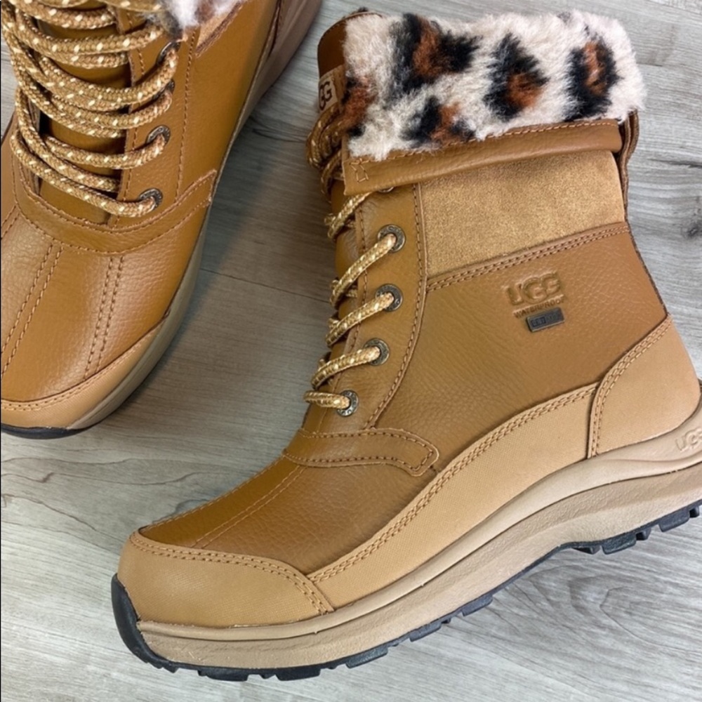 🍁 UGG 🍁 Women's Zaylee Leopard
Waterproof Charcoal Leather Boots